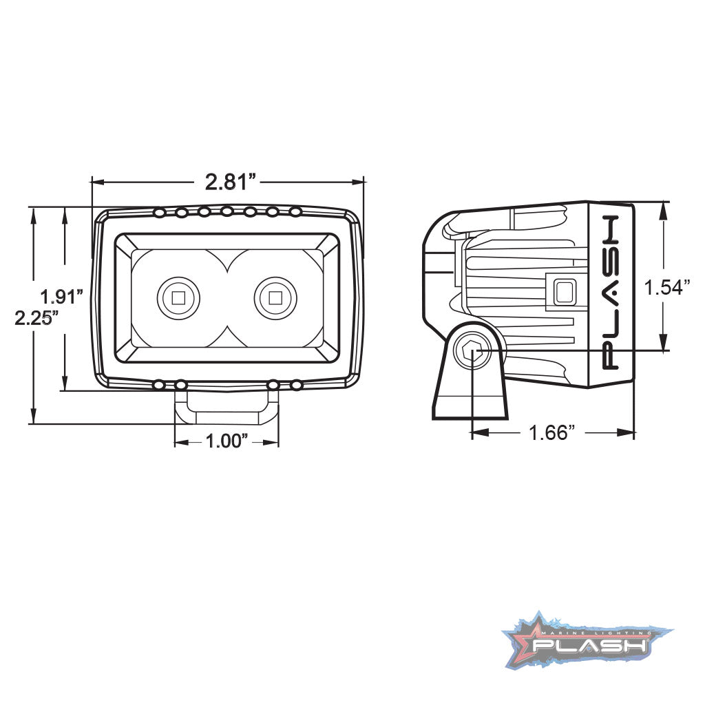 20W Low Profile LED Spreader Dimensions