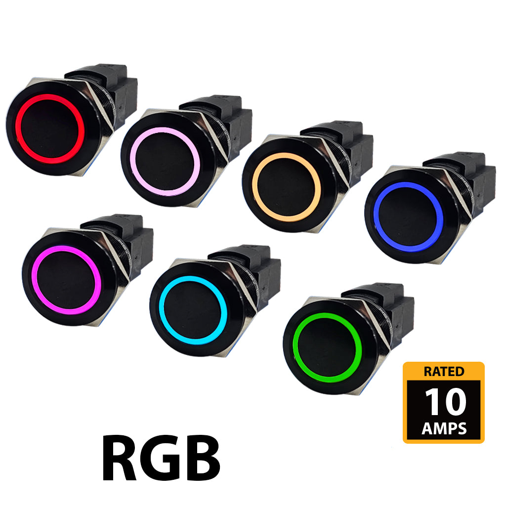Black-Anodized-Marine-Push-Button-20A-Rated-RGB