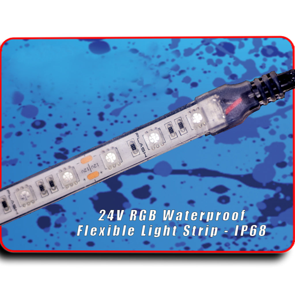 24V RGB Color Changing Strip Light for Palapa Bar IP68 Marine Rated waterproof