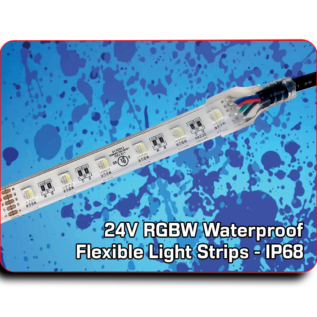 Waterproof Flexible Light Strip - IP68 - 24V RGBW Color Changing