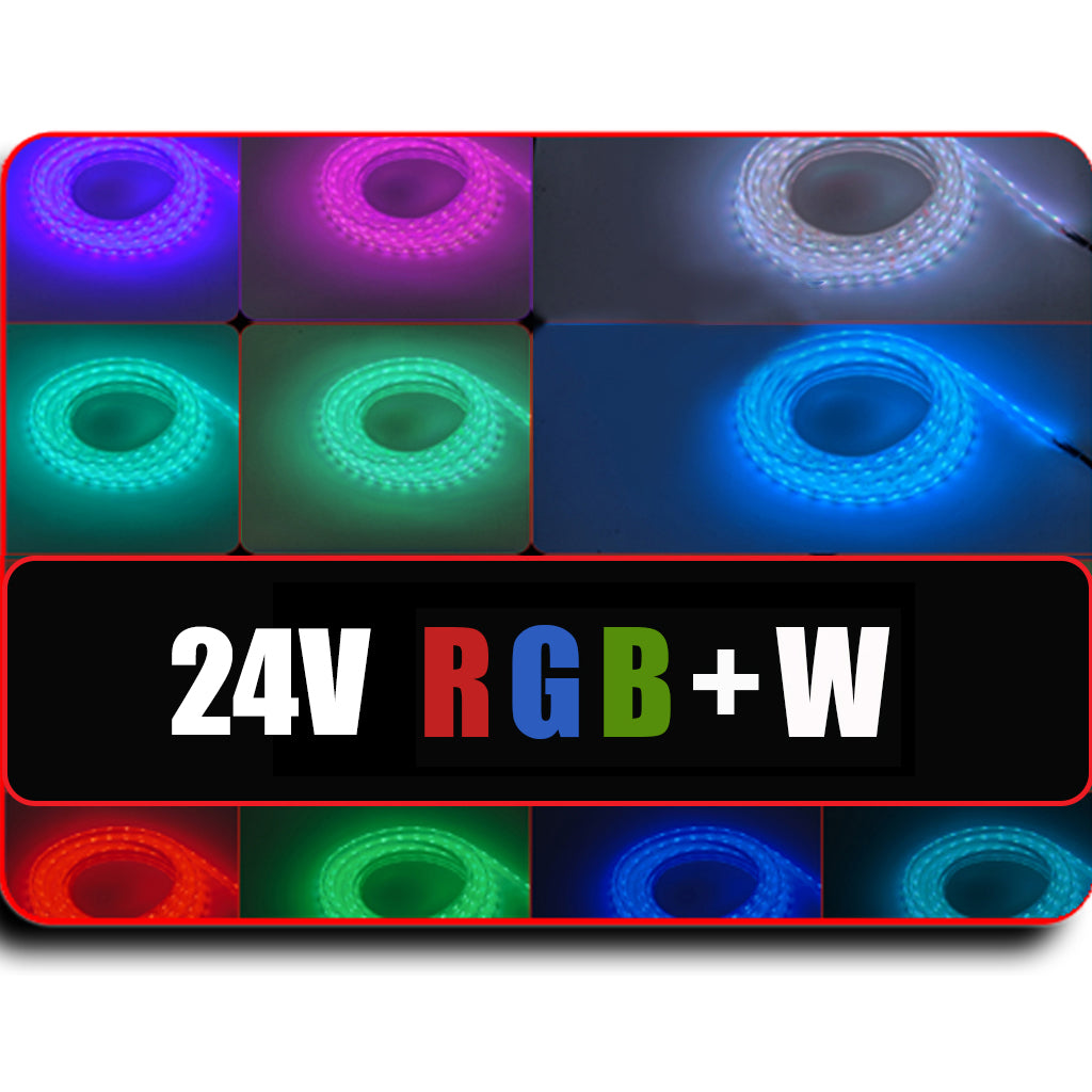 A collection of images showcasing 'Plash' flexible light strips with various colors, including red, green, blue, and white, and color changing rgbw