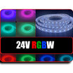 A collection of images showcasing 'Plash' flexible light strips with various colors, including red, green, blue, and white, and color changing rgbw