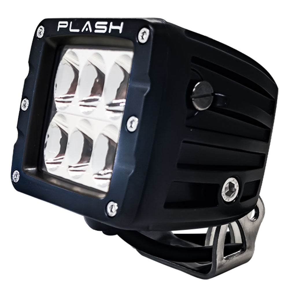 30 W Driving Beam Single Black Housing Lights Off