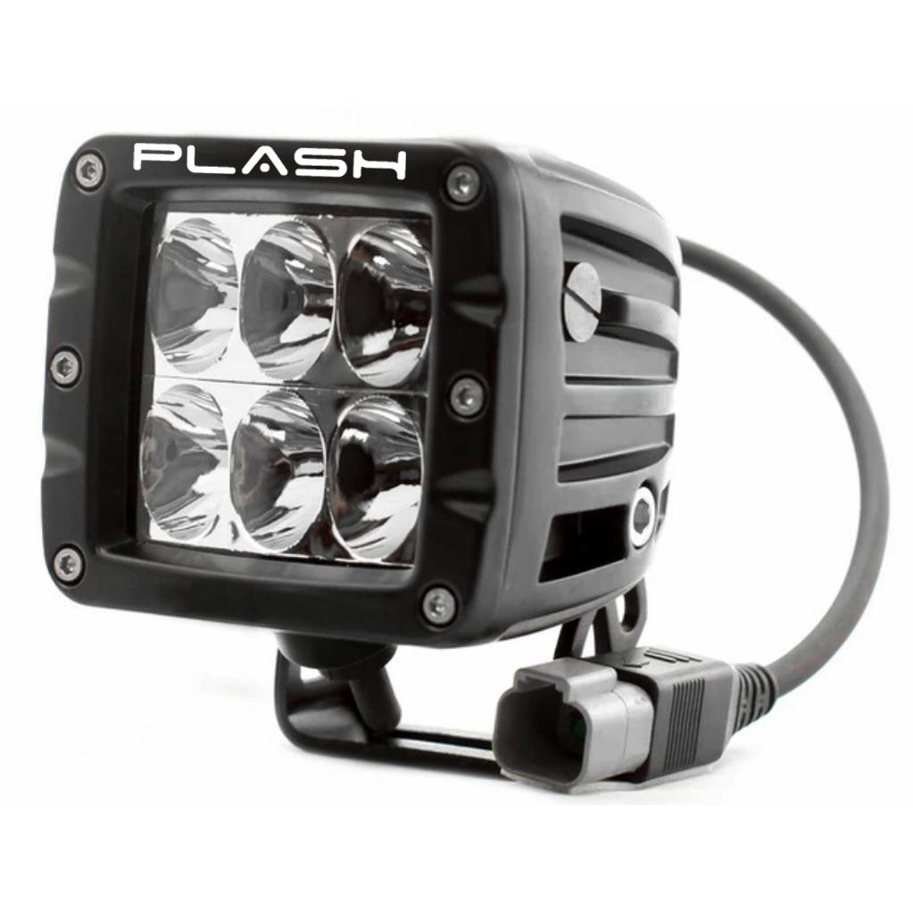 30 W Driving Beam Single Black Housing Lights Off