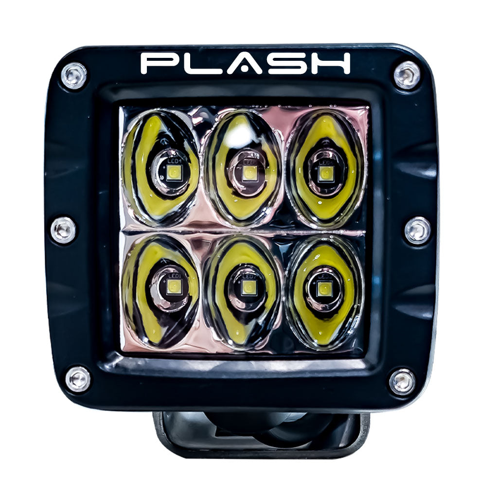 30 W Driving Beam Single Black Housing Lights Off Front Reflectors