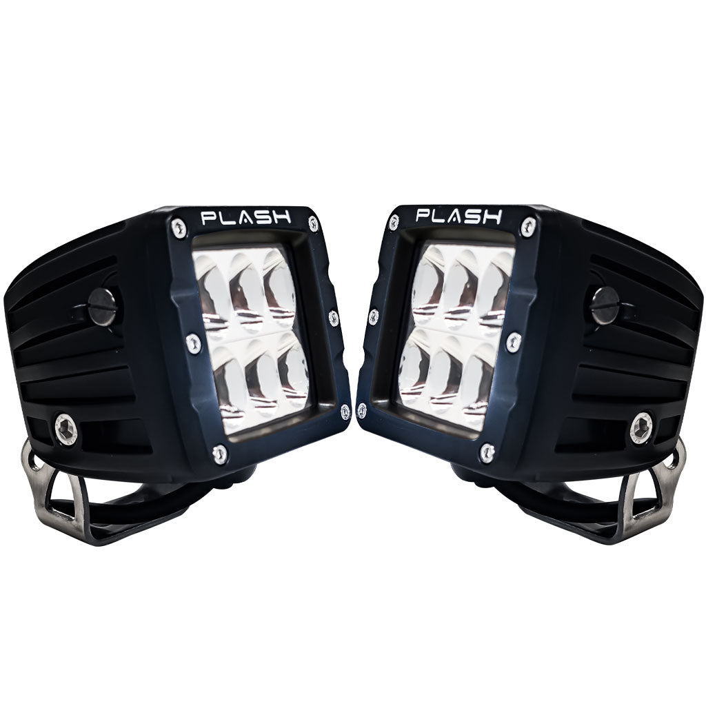 30 W Driving Beam Pair Black Housing Lights Off