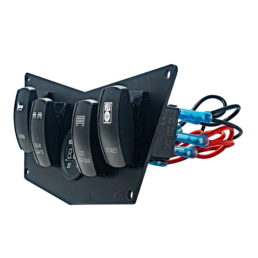 4 Switch Panel with Voltmeter | Polaris RZR 570, 800, 900