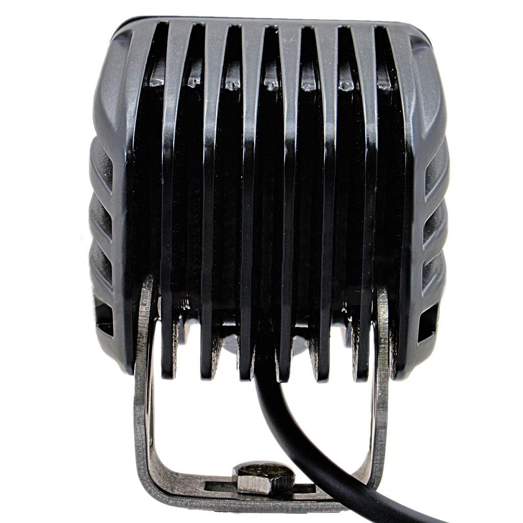 Single work light - extreme distance - spot - stainless steel - marine - quality led cubes rear view