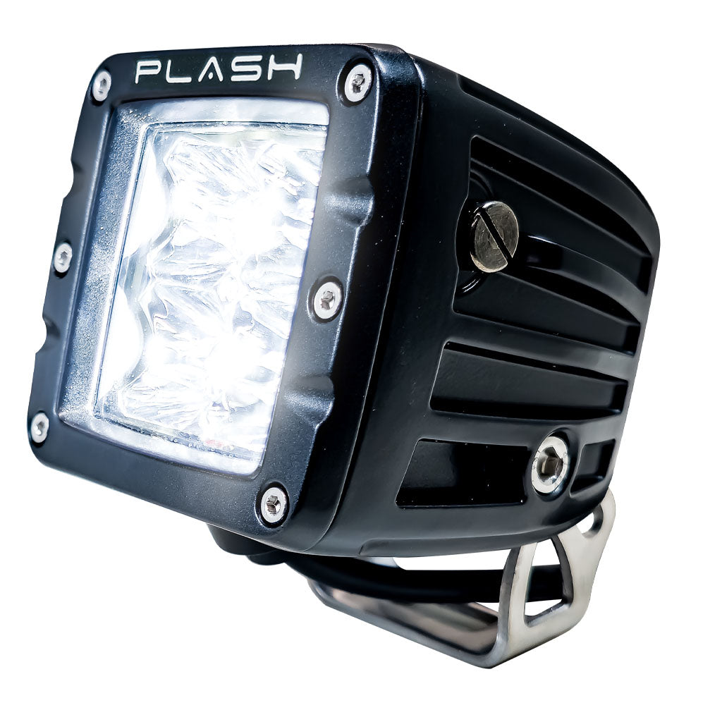 Single work light - extreme distance - spot - stainless steel - marine - quality led cubes