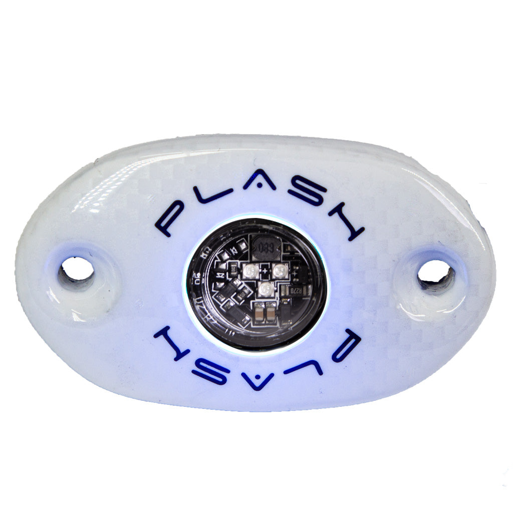 CORPUS - BLUE Carbon Fiber LED Deck Light - White Housing