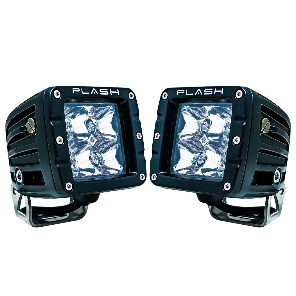 12W AMBER Cube Light Kit Headlight Bright Driving Beam Plash