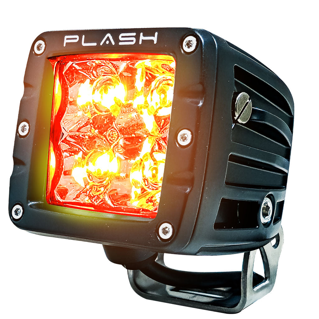 12W AMBER Cube Light Kit Headlight Bright Driving Beam Plash