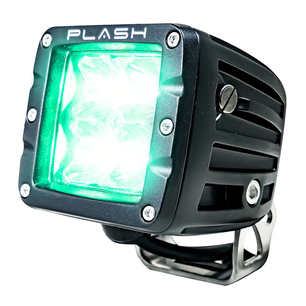12W GREEN Cube Light Kit Headlight Driving Spot Linear Flood Bright