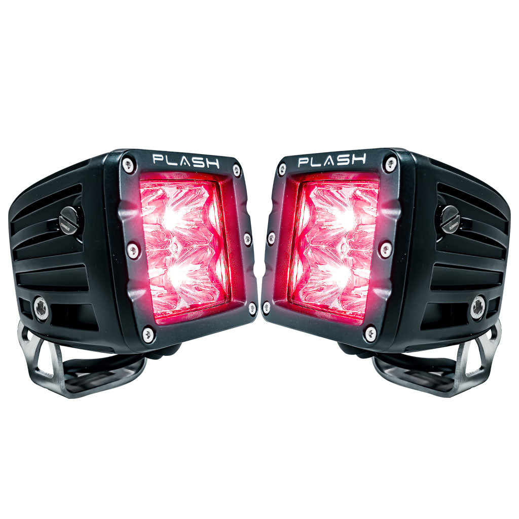 12W Red Cube Light Kit Headlight Driving Spot Linear Flood Bright