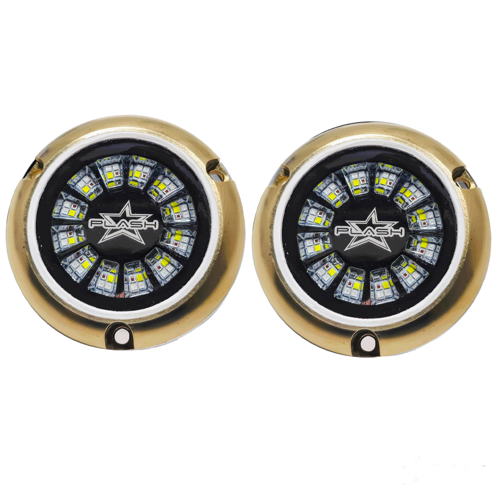 EPIK Underwater Transom Light- Brass Housing - RGBW- Pair