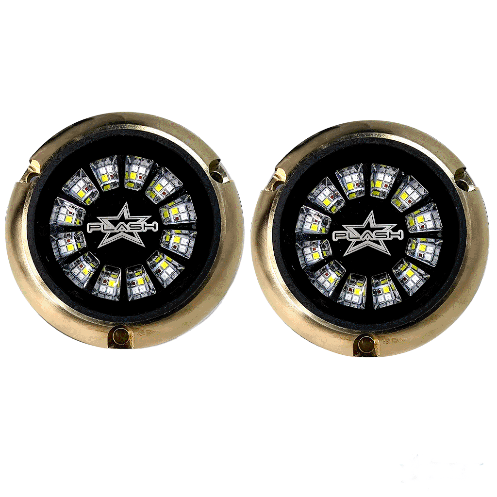 EPIK Underwater Transom Light- Brass Housing - RGBW- Pair