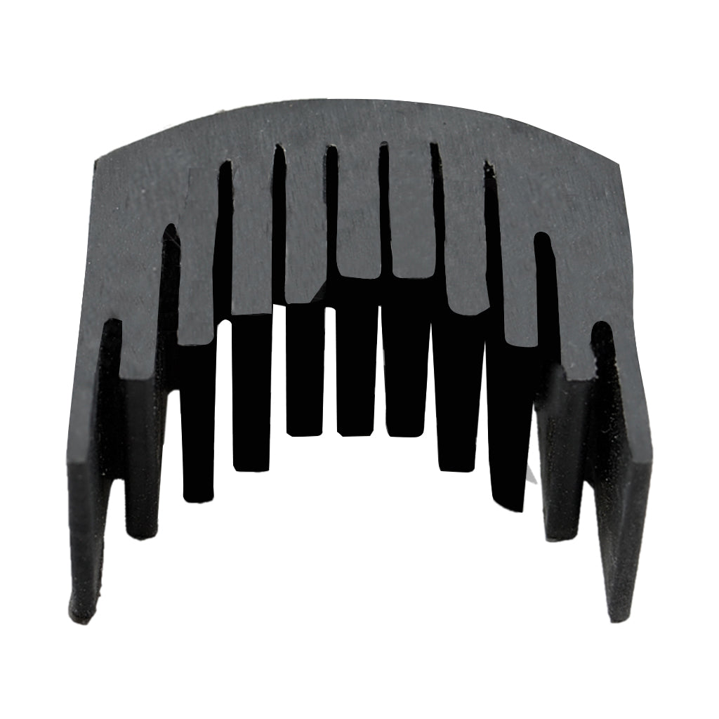 Black noise reducer for Plash IR-Series lightbar viewed from the top on white background.