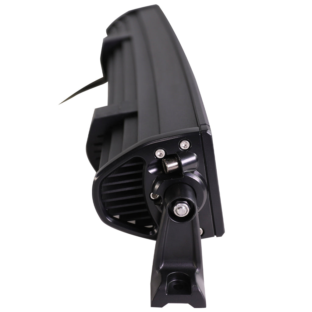 Plash IR-Series LED lightbar with black housing shown from a top down view of the right side on white background.