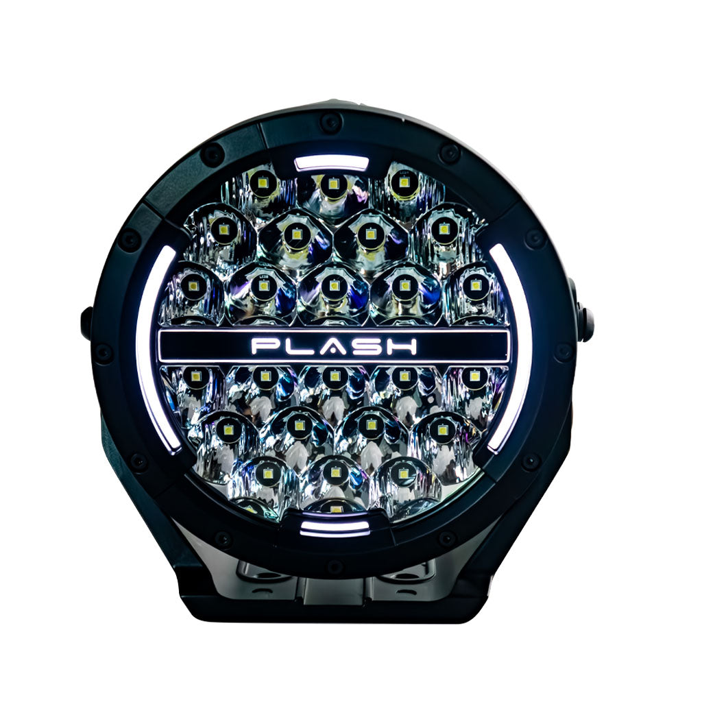 Plash Pearl 2- 7" Round Search Light Combo Beam 2 Color DRL White