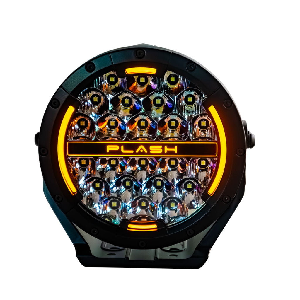Plash Pearl 2- 7" Round Search Light Combo Beam 2 Color DRL Amber