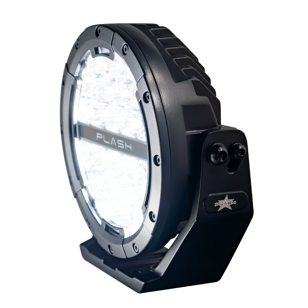 Plash Pearl 2- 7" Round Search Light Combo Beam Light On Side View