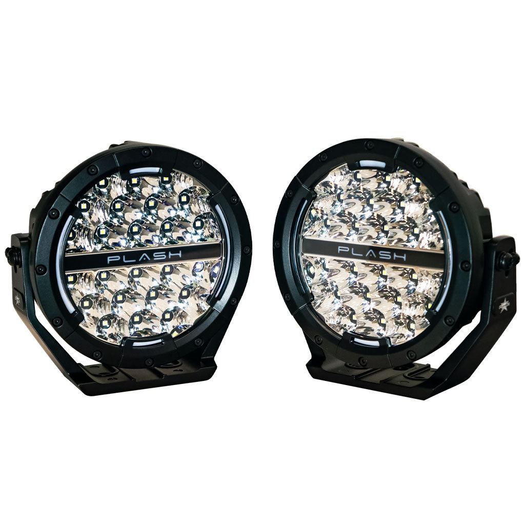 Plash Pearl 2- 7" Round Search Light Combo Beam Pair