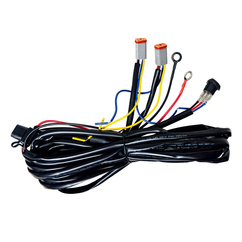 Plash Pearl 2- 7" Round Search Light Combo Beam Wire Harness