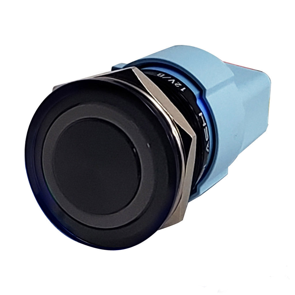 15A-Rated-Black-Annodized-Blue-LED-Latching-Momentary