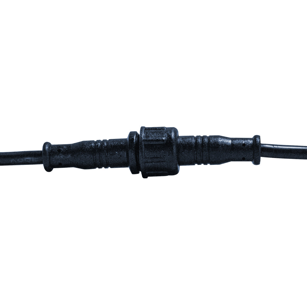 Detailed view of waterproof connector for Threaded marine LED step light on white background