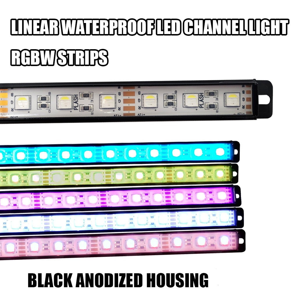 LED Light Strip Black Aluminum RGBW easy install