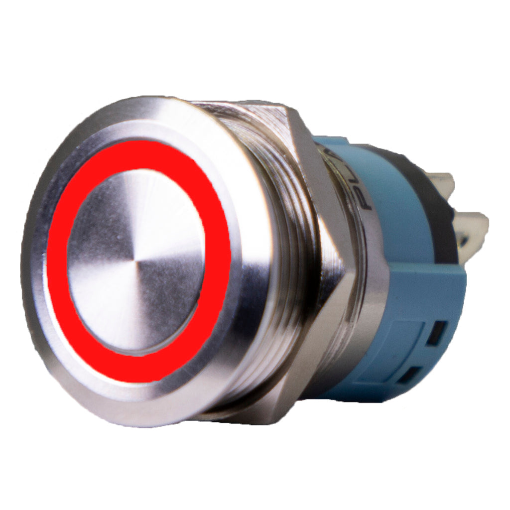 RED Push Button Illuminated Switch Marine Boat Waterproof