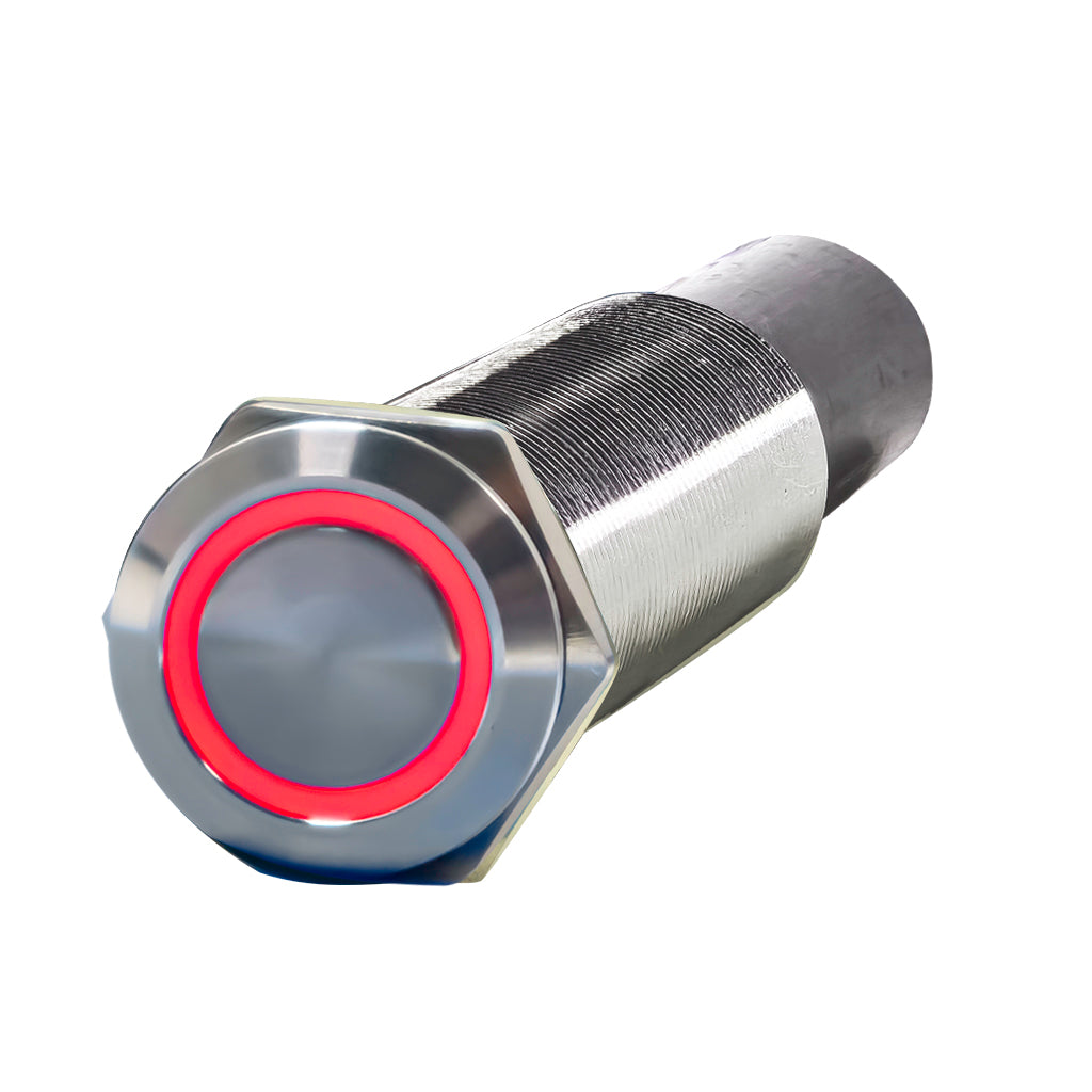 19MM Stainless Steel Dual Output Marine Switches RED LED Circuit 1 & 2 ON