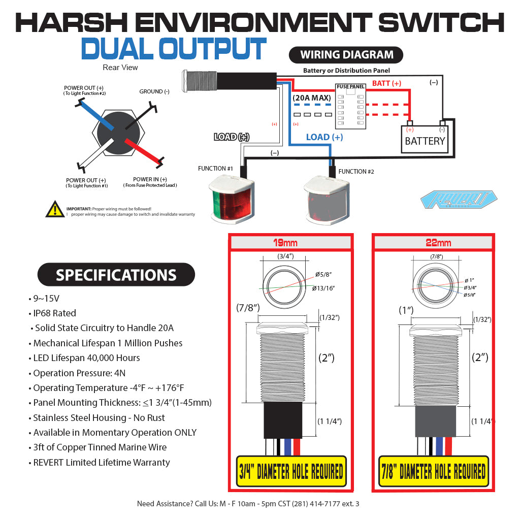 Harsh Environment Dual Output Marine Switch Wire Diagram