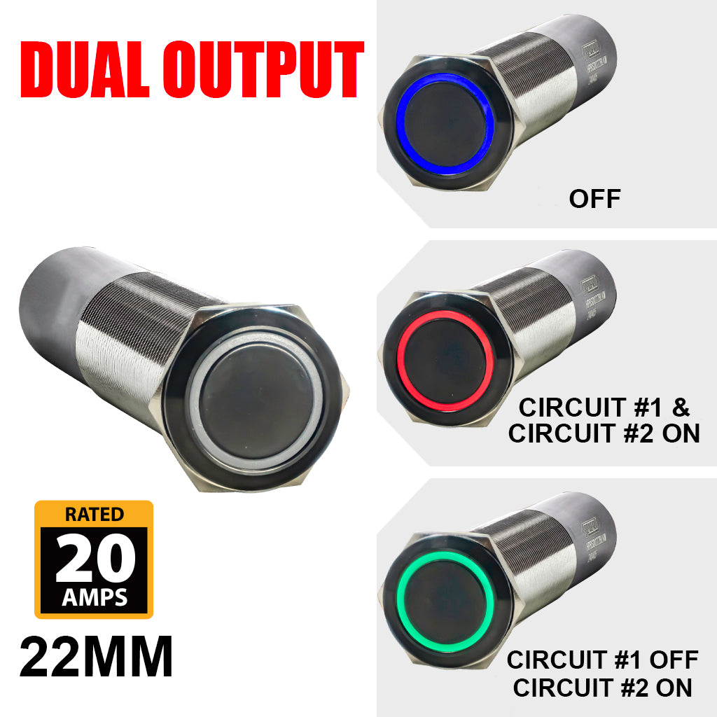 REVERT Dual Output Marine Push Buttons Functions