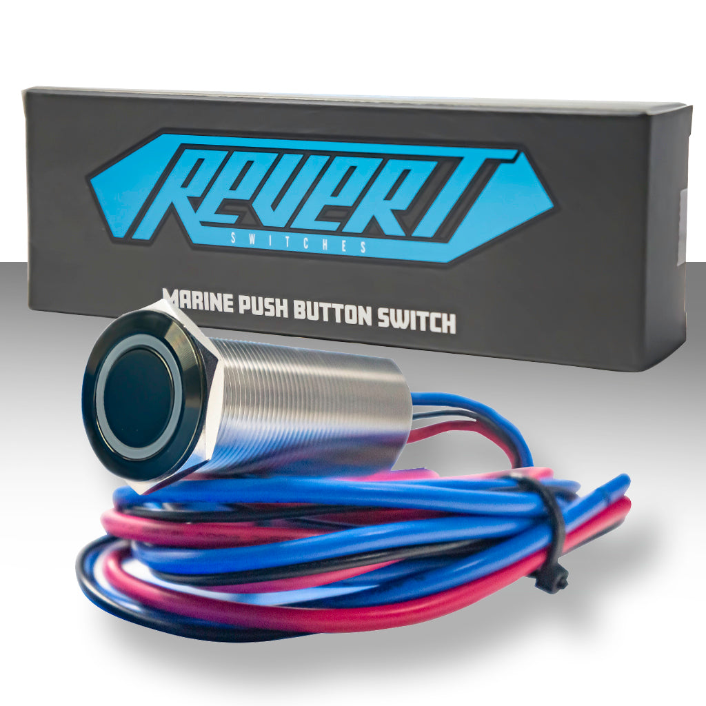 Black Stainless Steel Harsh Environment Marine Switch 22MM Package