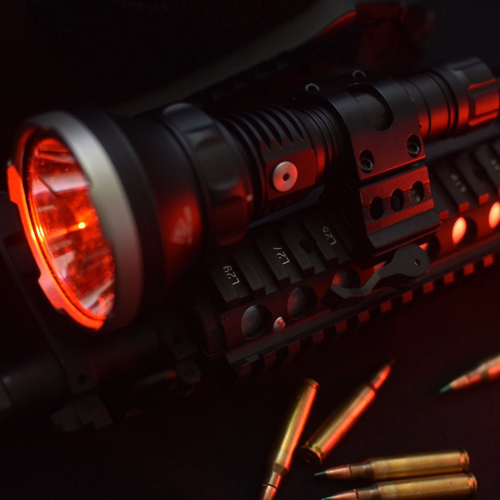PL50X Dual Color Hunting Light RED/White Rechargeable LED Light Gun Mount