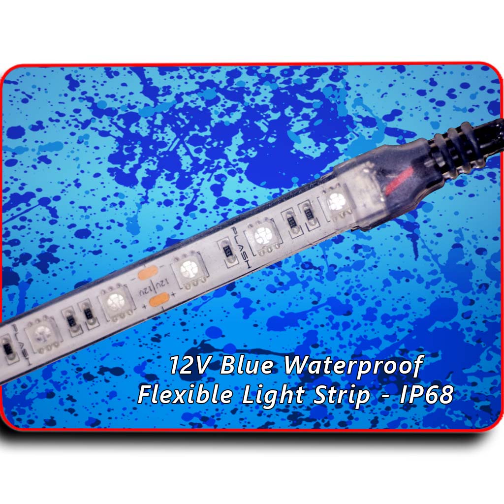 Blue Strip Light for Boat Kayak Truck or Bar IP68 Marine Rated waterproof