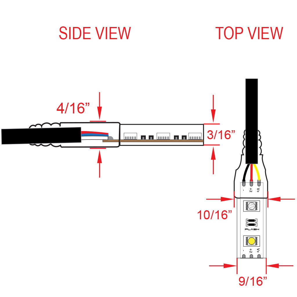 Waterproof Flexible Light Strip - IP68 - 12V Dual Color Blue + Cool White