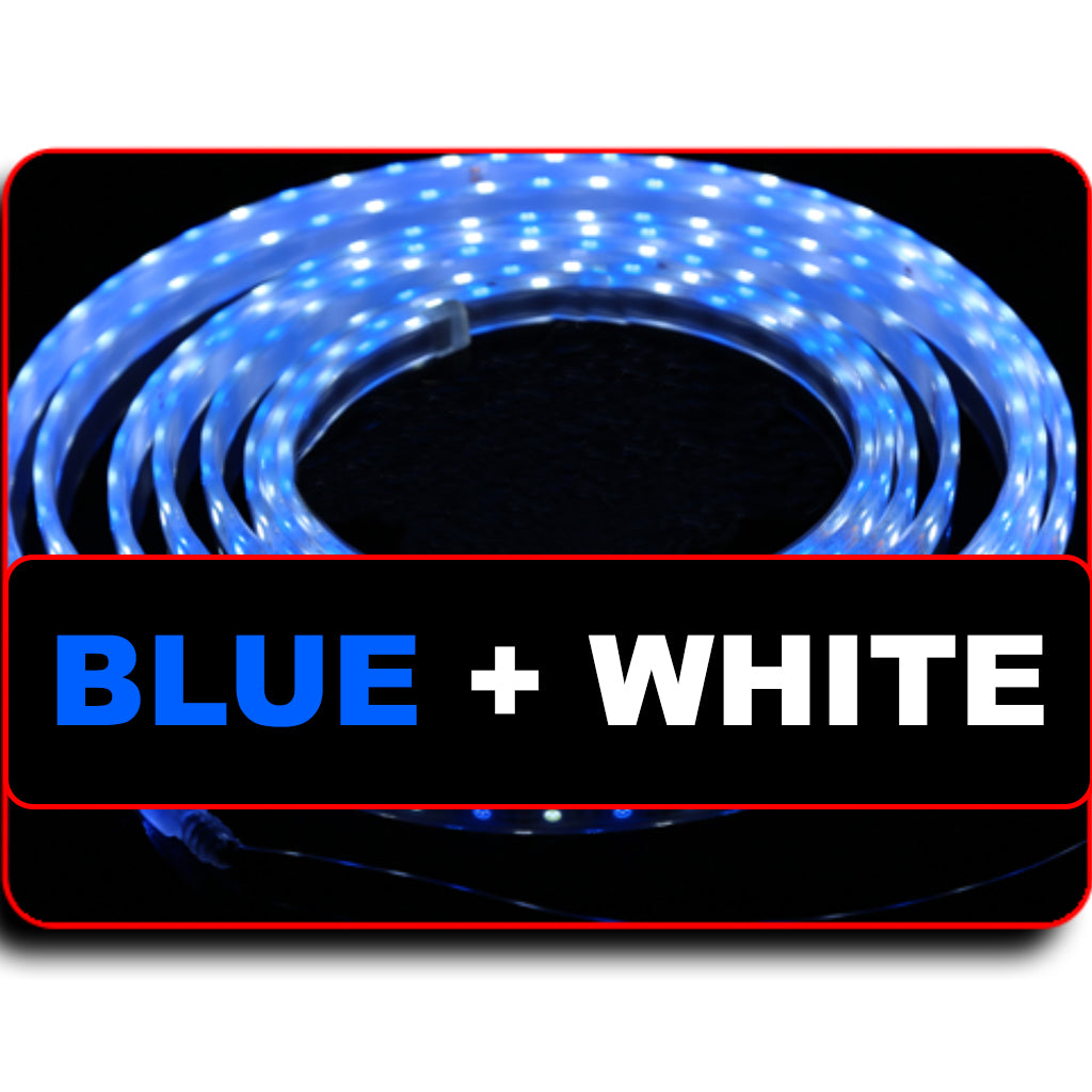 Two Color Flexible Strip Light IP68 Blue and White Boat Marine