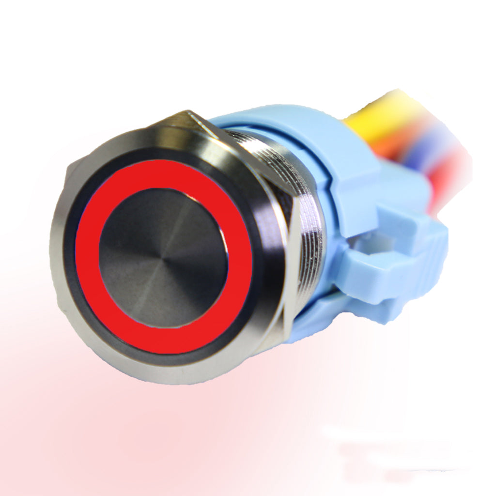 RED Push Button Illuminated Switch Marine Boat Waterproof