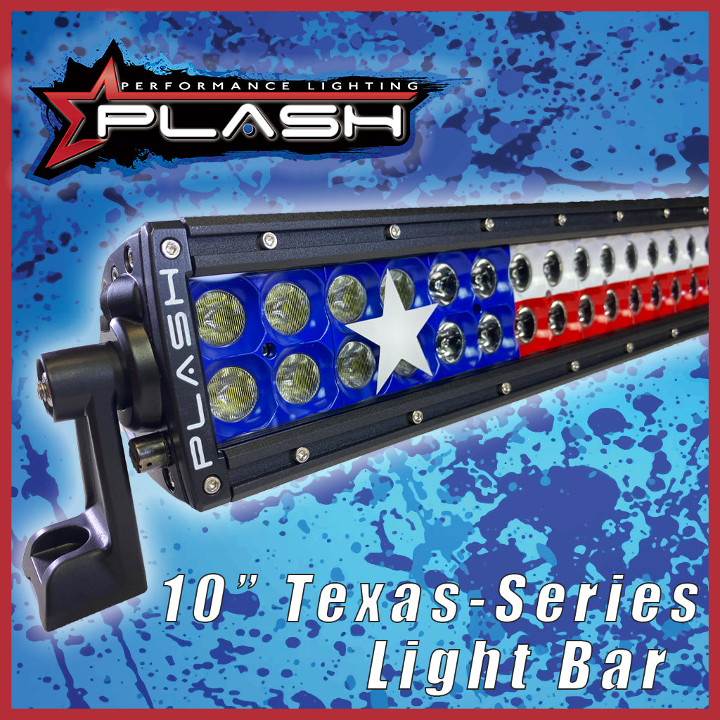 10" TexasSeries LED Light Bar Texas Flag Plash