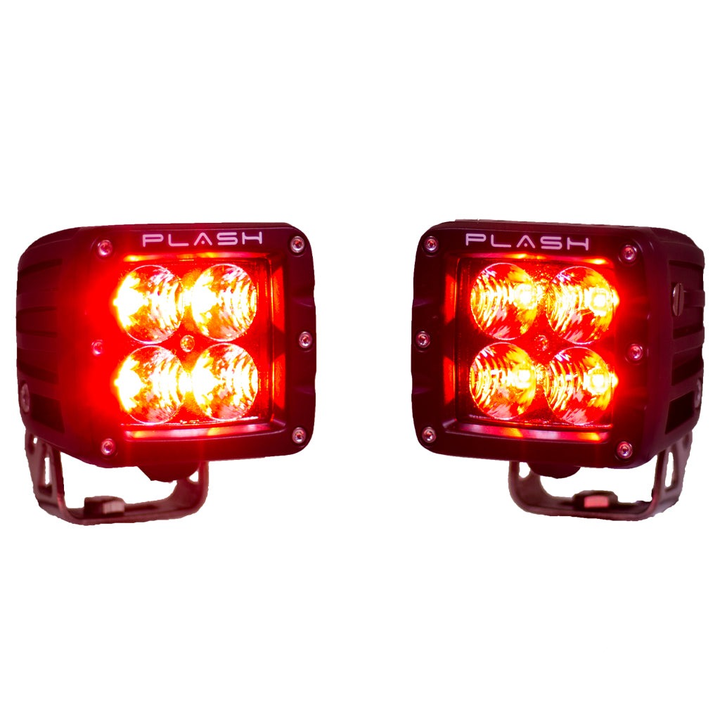 Cube Lights - 12W - Red - Pair