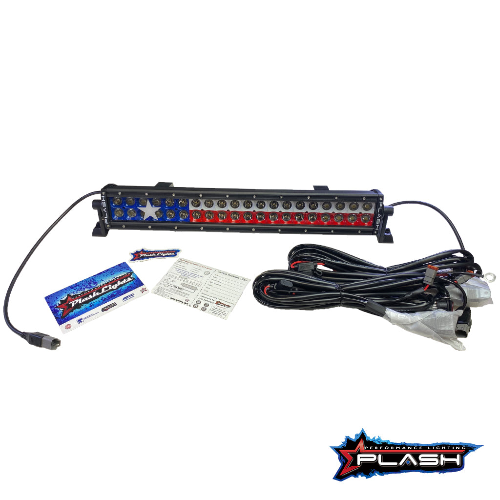 20" Texas Flag Light Bar Red White Blue LED Lights Texan Backlit