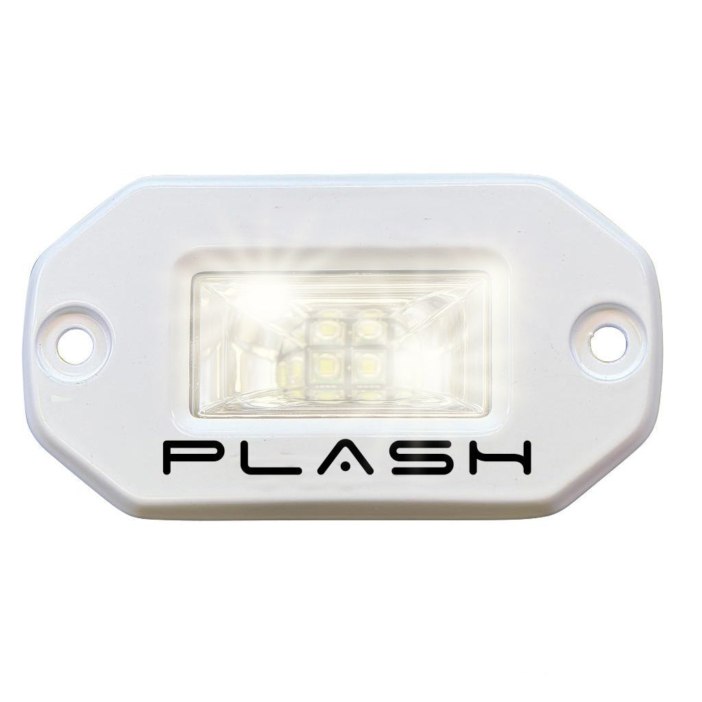 White Marine Flush Mounted LED Spreader Light for Hardtop Boat