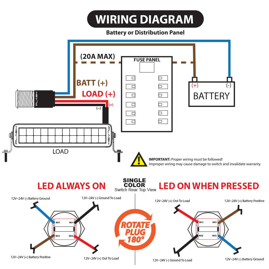 Stainless-Steel-Marine-Push-Button-20A-Rated-Diagram