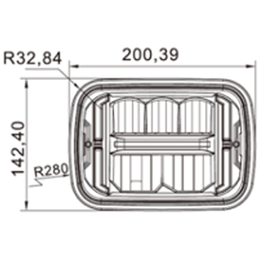 5 x 7 LED Headlight Sealed Beam MAC Truck Peterbuilt Head Light Chart