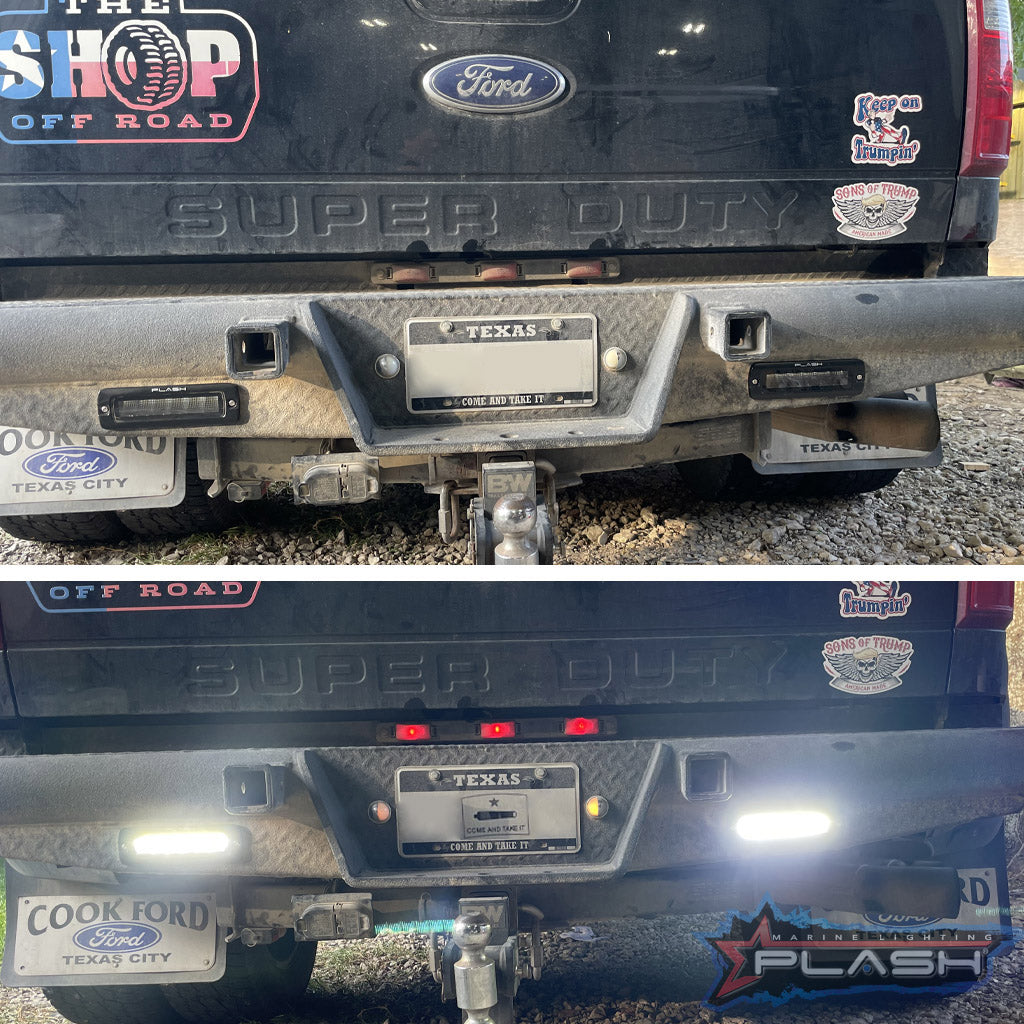 Oval LED Reverse light for steel rear bumper