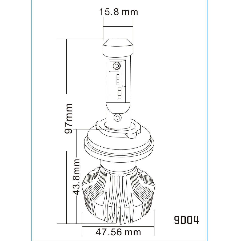 9004 - 30W Fanless LED Headlight Conversion Kit Chart