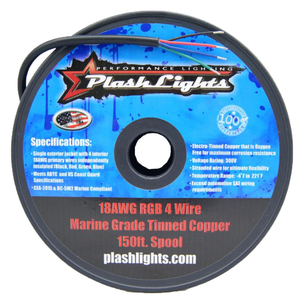 18AWG RGB 4 Conductor Wire - 150ft. Spool