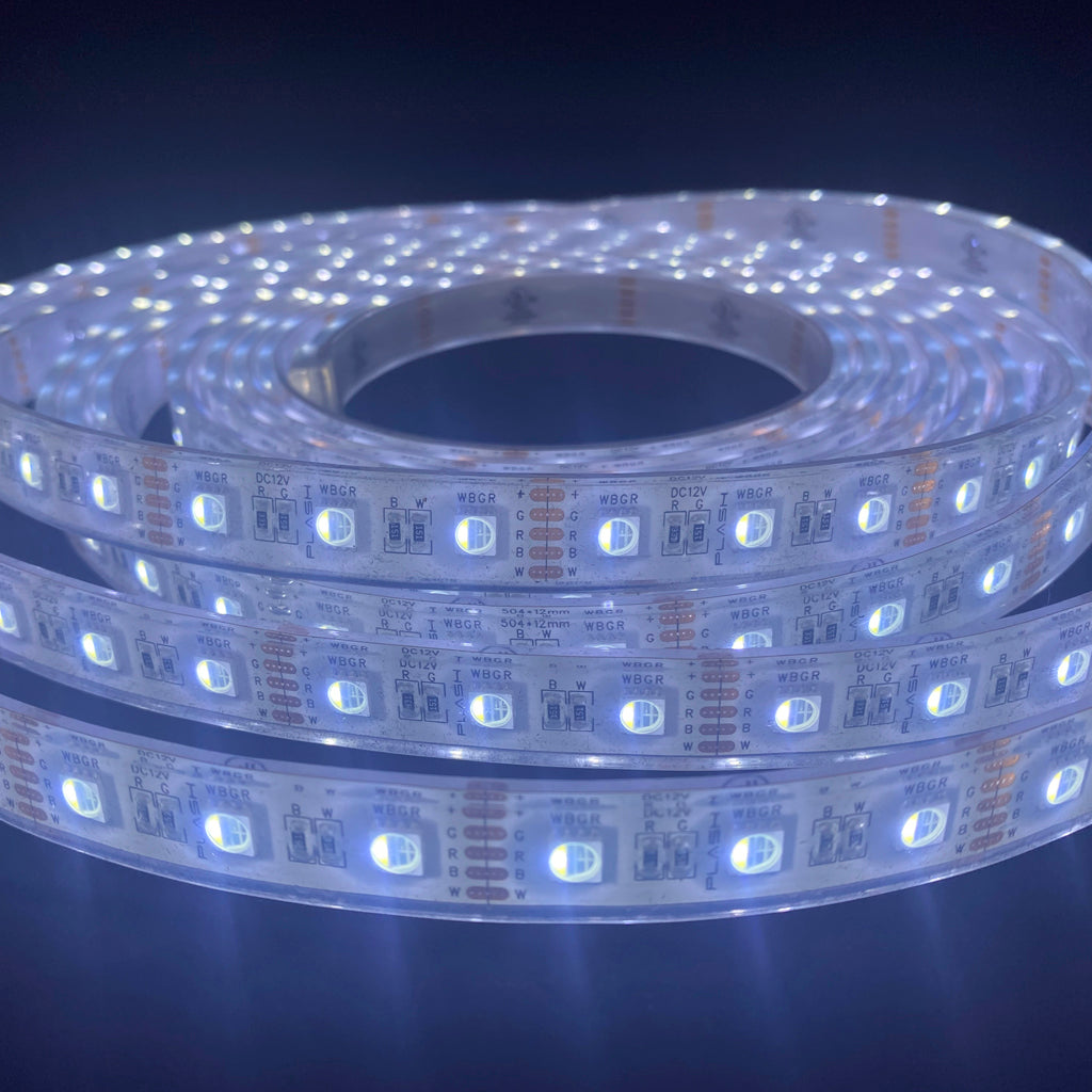 RGBW Flexible Light Strip Cool White IP68 Marine Rated Waterproof
